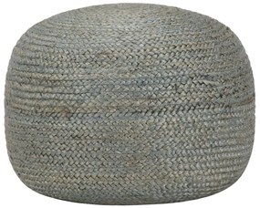 248083 vidaXL Ръчно изработен пуф, маслинено зелено, 45x30 см, юта
