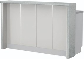 Островна кухненска пейка Modena-Length: 160 cm.-White glossy-Chromix Silver