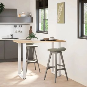 4013237 vidaXL Крака за бар маса, U-образни, 2 бр., бели, 60 x (100-101) см, стомана