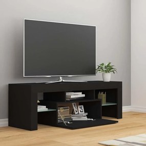 804347 vidaXL ТВ шкаф с LED осветление, черен, 120x35x40 см