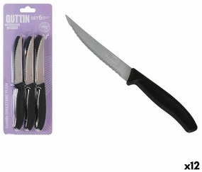 Комплект Ножове Quttin 11 cm Черен Сребрист 6 Части (12 броя)