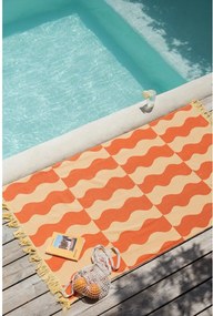 Жълта/оранжева памучна плажна кърпа 100x160 cm Nuno – noo.ma