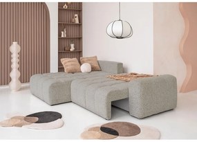 Светлокафяв разтегателен модулен ъглов диван с място за съхранение (ляв ъгъл) Lulu – Miuform