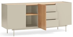 Нисък скрин в светлосиво и естествен дъб 180x78 cm Otto - Teulat