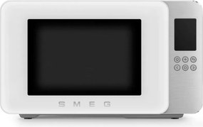 Микровълнова фурна с грил 4в1 SMEG Collezione MOC01WHMEU, 1900W, 29 л, 18 програми, Плавно затваряне, Звуков сигнал, LCD, Бял мат