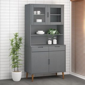 Sonata H Надстройка за шкаф MOLDE сив 90x35x100 см бор масив
