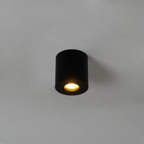 Модерен кръгъл прожектор за баня черен - Capa