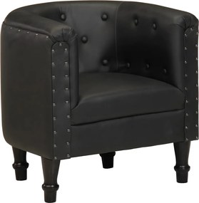 286593 vidaXL Фотьойл, черен, естествена кожа