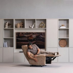 Светлокафяво кресло с регулируем наклон от рипсено кадифе Hein – WOOOD