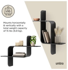 Черна етажерка от каучуково дърво 62 cm Montage - Umbra