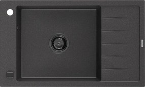 Mexen Elias гранитна мивка с 1 камера и отцедник 795 x 480 mm, черен на петънца,