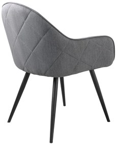 Сив тапициран трапезен стол с подлакътници Minto – Unique Furniture