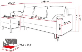 Ъглов диван Brick-Mauro