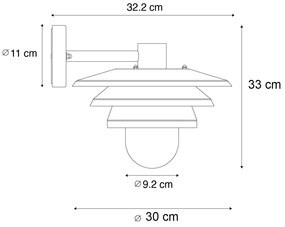 Дизайнерска външна стенна лампа черна IP44 - Morty