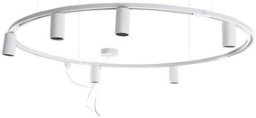 Модерна окачена релсова система за осветление с 6 прожектора, бяла, 1-фазна GU10 50mm - Iconic Ruby Honey