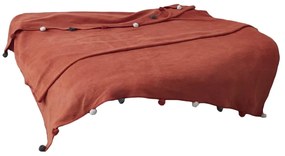 Покривало за легло от флийс в тухлен цвят 150x200 cm Pom Pom – Mijolnir