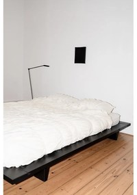 Черно двойно легло от борова дървесина с решетка 180x200 cm Japan - Karup Design