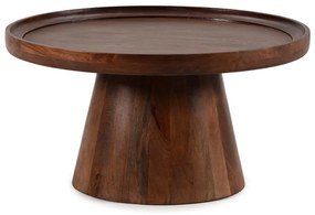 Тъмнокафява кръгла масичка за кафе от масивно манго ø 80 cm Rose – MOME