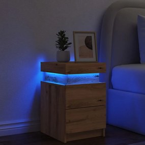 Sonata H Нощно шкафче с LED, дъб артизан, 35x39x55 см, инженерно дърво