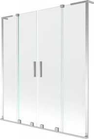 Mexen Velar L Двоен плъзгащ параван за вана, 2-крилен, 140 x 150 см, прозрачен, хром - 896-140-003-02-01