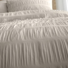 Бежово спално бельо за двойно легло 200x200 cm Seersucker - Catherine Lansfield