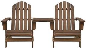 310069 vidaXL Градински столове Адирондак с масичка за чай, чам масив, кафяви