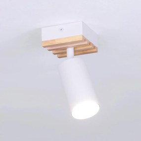 Brilagi - Точково осветително тяло SELE WOOD ACOUSTIC 1xGU10/30W/230V бяло/дърво
