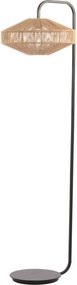 Подова лампа с текстилен абажур в матово-черен и естествен цвят (височина 164 cm) Lyra – Light &amp; Living