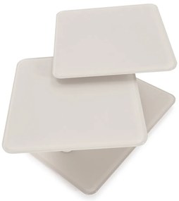 Кремава стъклена масичка за кафе 54x115 cm Elvi – Marckeric