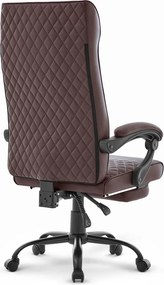 Луксозен офисен стол HC-1030 от кафява екокожа