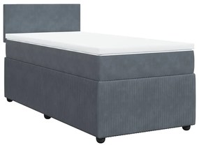 3287585 vidaXL Боксспринг легло с матрак, тъмносиво, 80x200 см, кадифе