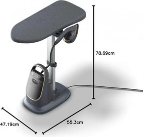 Уред за вертикално гладене с пара Philips All-in-one 8500 AIS8540/80, 2200W, 1.2 л, 6 bar, 90 гр/мин, 2 настройки, OptimalTEMP, Регулируема дъска, Тъмносив/златист