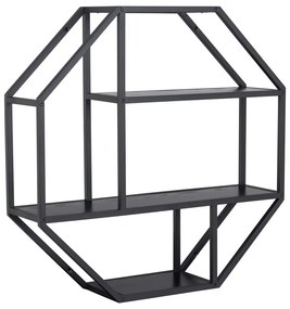 Черен двуетажен метален рафт Seaford - Actona