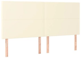 3116156 vidaXL Горни табли за легло 4 бр кремави 90x5x78/88 см,изкуствена кожа