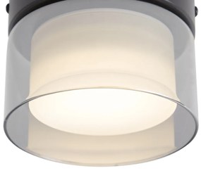 Модерна таванна лампа черна с димно стъкло - Puck