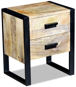 243298 vidaXL Странична маса с 2 чекмеджета, твърдо манго дърво 43x33x51 см