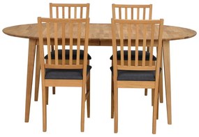 Овална дъбова сгъваема маса за хранене , 170 x 105 cm Filippa - Rowico