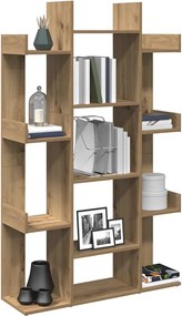 856693 vidaXL Библиотека, дъб артизан, 86x25,5x140 см, инженерно дърво