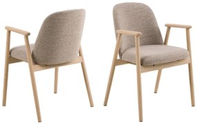 РОДЭРИЦ Ляттэ Бэигэ (тъкан Монза 60)/рамка от избелен омаслен дъб - ДЪРВЕН СТОЛ БУКЛЕ ЗА ВСЕКИДНЕВНА ТРАПЕЗАРИЯ КУХНЯ РЕТРО