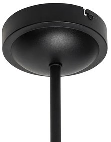 Класическа таванна лампа черна със златист абажур 3-лампа - Nona