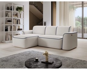 Син/кремав ъглов диван от прежда с примки от букле (ляв ъгъл) Ume – ELTAP