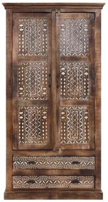 Кафяв гардероб от масивно манго 190x45 cm Maneesh – Støraa