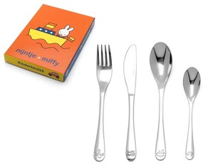 Детски прибори за хранене от неръждаема стомана в сребристо 4 бр Miffy - Zilverstad
