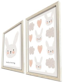 Детски картини в комплект от 2 броя 38x53 cm Hello Bunny - Wallity