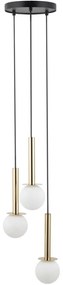 Пендел DAISY 3xG9/12W/230V Ø 27 см златист/черен/бял