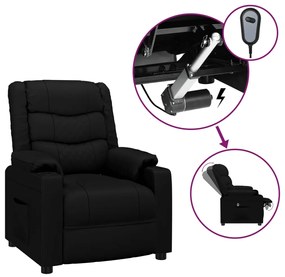 3143449 vidaXL Електрически наклоняем стол, черен, изкуствена кожа