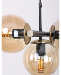 Жълто-черна висяща лампа със стъклен абажур ø 15 cm Cascade - Squid Lighting