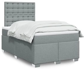 3292769 vidaXL Боксспринг легло с матрак, светлосиво, 120x200 см, плат