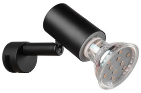 Матовочерна стенна лампа (дължина 10 см) Lorenzo - Trio