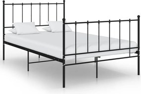 324952 vidaXL Рамка за легло, черна, метал, 120x200 cм
